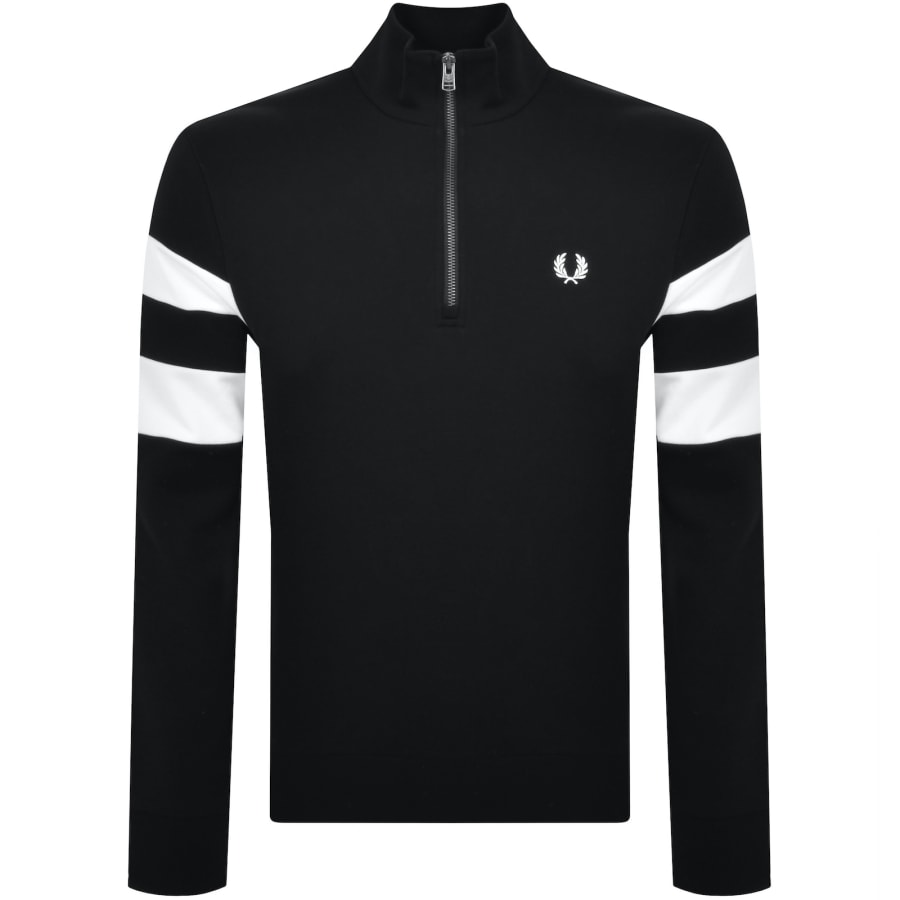 Fred Perry Half Zip Tipped Sweatshirt Black